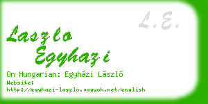 laszlo egyhazi business card